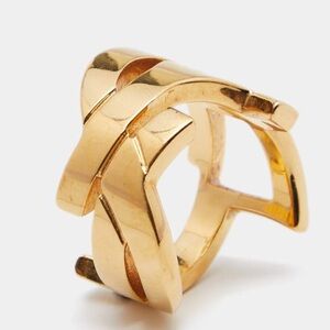Saint Laurent Cassandre Rose Gold Tone Ring Size 52